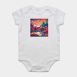A Surreal Landscape of Child  hood Imagination sci fi Baby Bodysuit